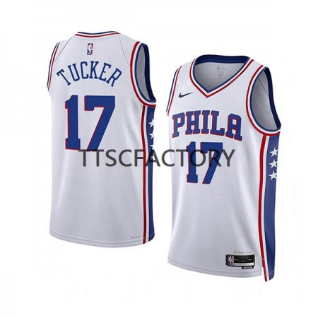 Maglia NBA Philadelphia 76ers P.J. Tucker 17 Nike 2022-23 Association Edition Bianco Swingman - Uomo